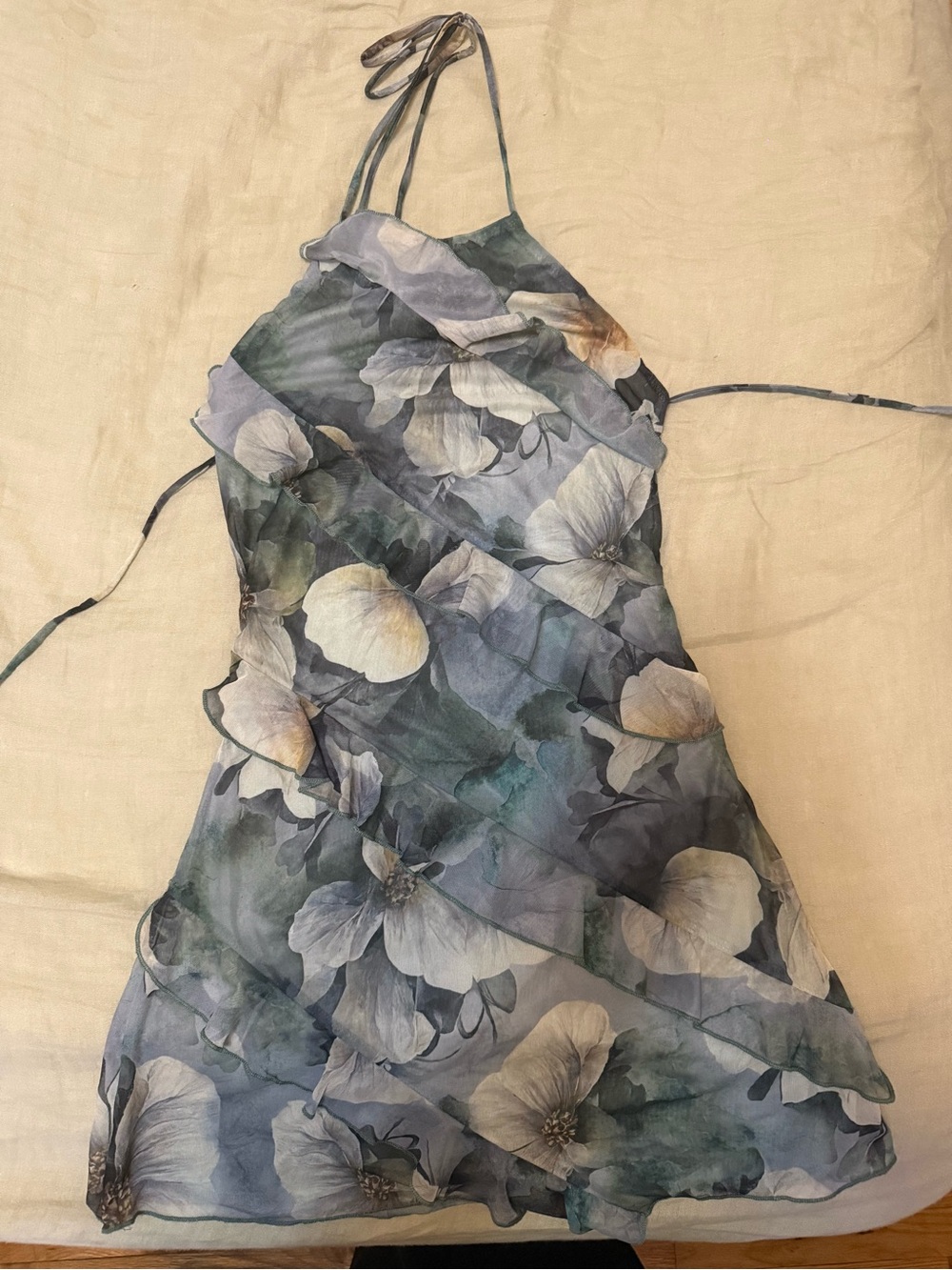 Halter Floral Mini Dress